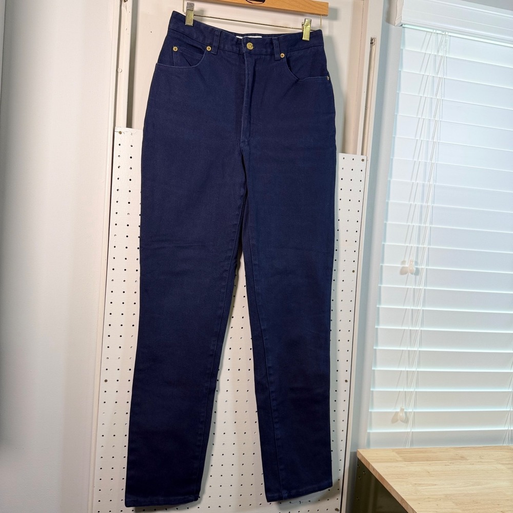 VTG St. John Signature Jeans Women's Blue‎ Denim High Rise Straight USA Made - 8